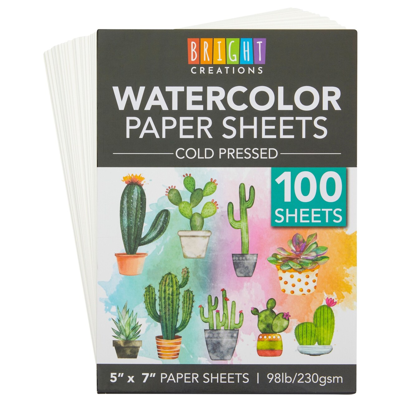 Cold Press Watercolor Paper, Bulk for Artists (5x7 In, 100 Sheets)